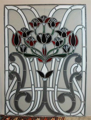Lot 123 - Leaded Red, Blue, White and Colorless Glass...