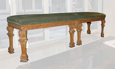 Lot 122 - George III Carved Pine Bench Length 6 feet 2...