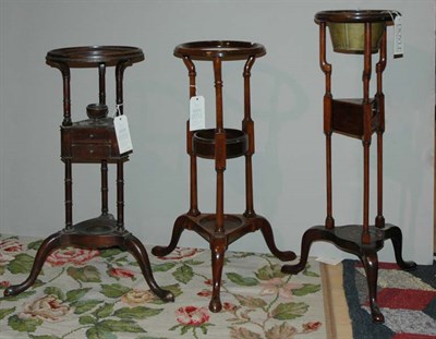 Lot 206 - Three George III Style Mahogany Wig Stands...