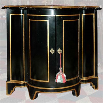 Lot 210 - Louis XV Style Gilt Decorated Black Painted...