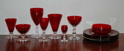 Lot 212 - Miscellaneous Group of Ruby and Clear Glass...