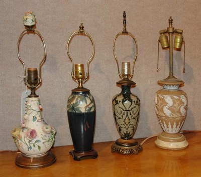 Lot 223 - Group of Four Ceramics Vases Each mounted as a...