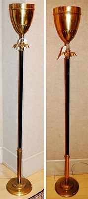 Lot 406 - Pair of Brass Floor Lamps Height 62 inches.