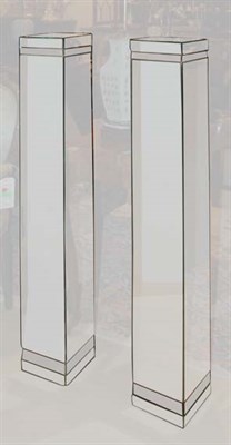 Lot 151 - Pair of Mirrored Square-Form Pedestals Height...