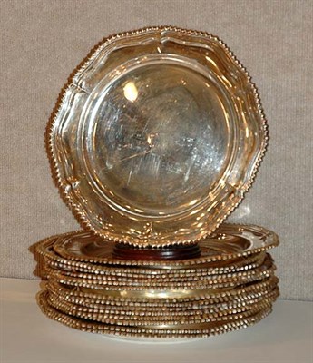 Lot 387 - Set of Fifteen Georgian Style Silver Plated...