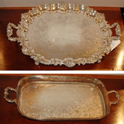 Lot 287 - Group of Five Silver Plated Serving Trays...