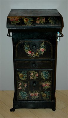 Lot 261 - Victorian Floral Decorated Tole Kitchen Bin...