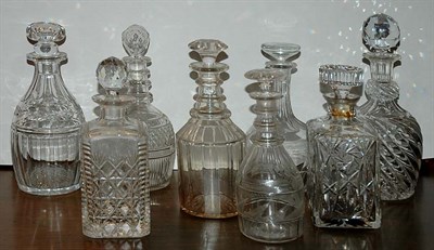Lot 263 - Group of Eight Colorless Glass Decanters In...