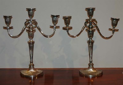 Lot 291 - Pair of Neoclassical Style Silver Plated Three-...