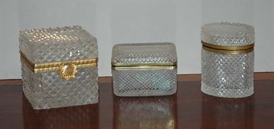 Lot 275 - Three Baccarat Style Gilt-Metal Mounted Glass...