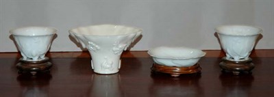 Lot 277 - Group of Seven Asian White Porcelain Dishes on...