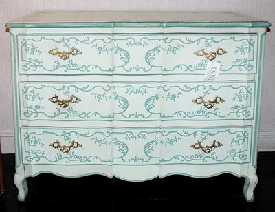 Lot 171 - Provincial Louis XV Style Painted Three-Drawer...