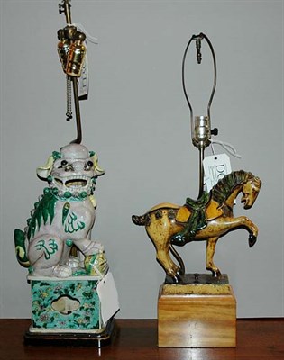 Lot 181 - Two Chinese Ceramic Figures Each mounted as a...