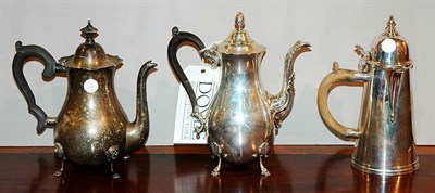 Lot 315 - Group of Three Sterling Silver Coffee Pots...