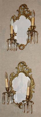 Lot 462 - Pair of Rococo Style Gilt-Metal Mirror Back...