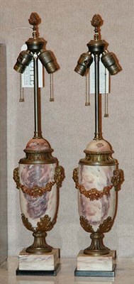 Lot 336 - Pair of French Gilt-Metal Mounted Marble...