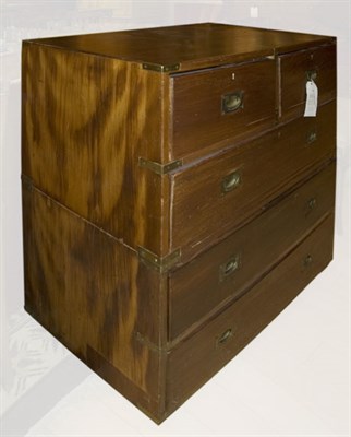 Lot 340 - George III Style Brass Bound Mahogany Campaign...