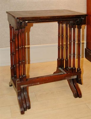 Lot 348 - Nest of Three Regency Style Leather Top...