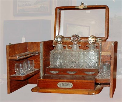 Lot 350 - Victorian Oak Three-Bottle Liquor Box Height...