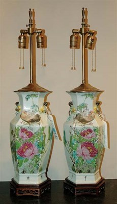 Lot 474 - Pair of Asian Porcelain Vases Each mounted as...