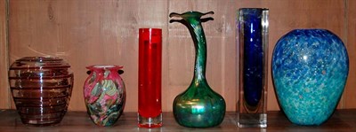 Lot 385 - Miscellaneous Group of Six Art Glass Vases
