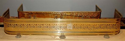 Lot 421 - Two George III Style Brass Fire Fenders Height...