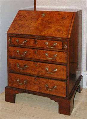 Lot 433 - George III Style Burl-Wood Slant Front Desk...