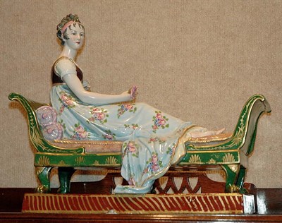 Lot 435 - French Porcelain Figure of Mme. Recamier...