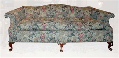 Lot 492 - George III Style Mahogany Camel Back Sofa...