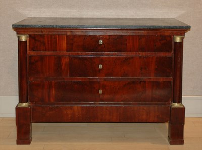 Lot 509 - Empire Style Marble Top Mahogany Commode...