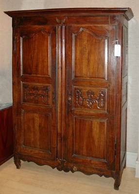 Lot 525 - French Provincial Style Fruitwood Armoire...