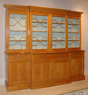 Lot 434 - Georgian Style Fruitwood Breakfront Height 7...