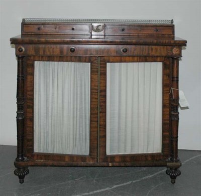 Lot 397 - Regency Brass Mounted Mahogany Side Cabinet...