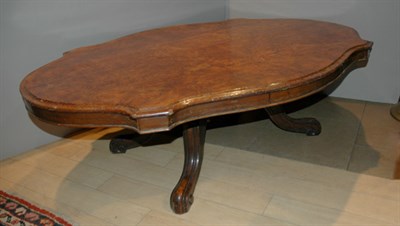 Lot 205 - Victorian Burl Walnut Cartouche-Shaped Low...