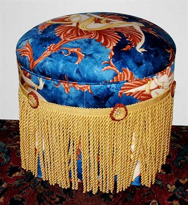 Lot 1595 - Fornasetti Upholstered Gold Tasseled Stool...