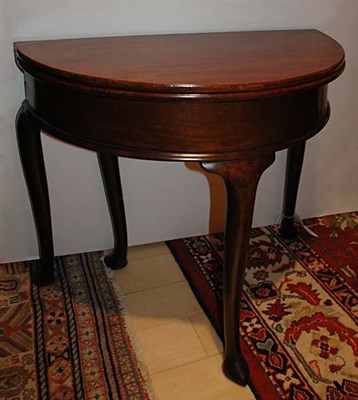 Lot 542 - Queen Anne Style Mahogany Fold-Over Demilune...