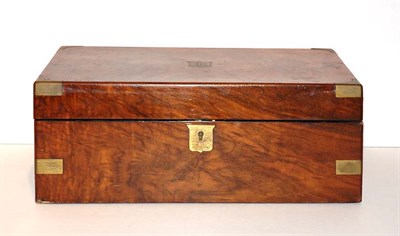Lot 1504 - Victorian Brass Mounted Burl-Walnut Lap Desk...