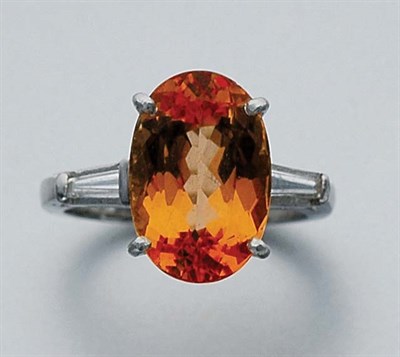 Lot 239 - Topaz and Diamond Ring