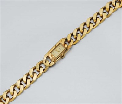 Lot 282 - Gold Curb Link Wristwatch