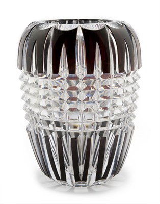 Lot 3476 - Val St. Lambert Style Cased and Cut Glass Vase...