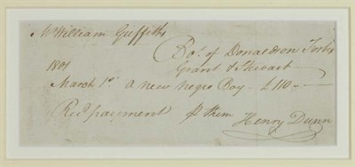 Lot 16 - SLAVE BILL OF SALE Autograph slave bill of...