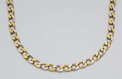 Lot 238 - Two-Color Gold Curb Link Chain Necklace