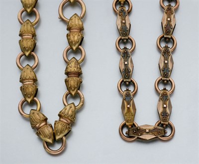 Lot 2642 - Four Antique Low Karat Gold Watch Chains
