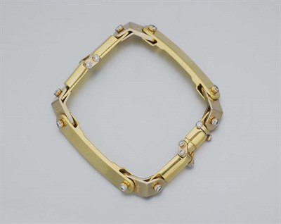 Lot 2194 - Gentleman's Gold and Diamond Bracelet