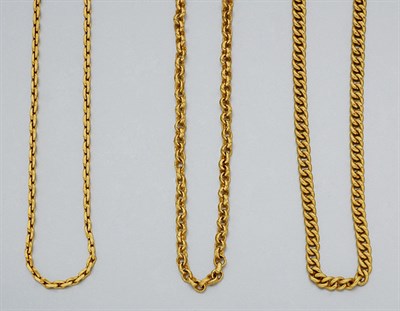 Lot 2191 - Three Gold Chain Necklaces