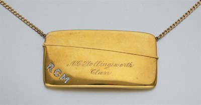 Lot 2217 - Antique Gold and Diamond Card Case Pendant and Chain