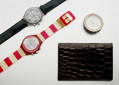 Lot 2920 - Three Gentleman's Alligator Wallets, One Pair of Sunglasses and Three Wristwatches