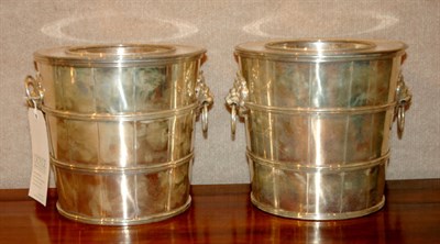 Lot 398 - Pair of Silver Plated Wine Coolers