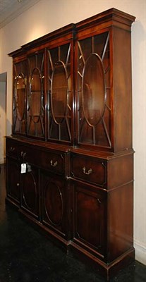 Lot 1167 - Georgian Style Mahogany Breakfront Bookcase...