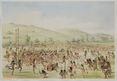 Lot 3085 - After George Catlin BALL PLAY Hand-colored...